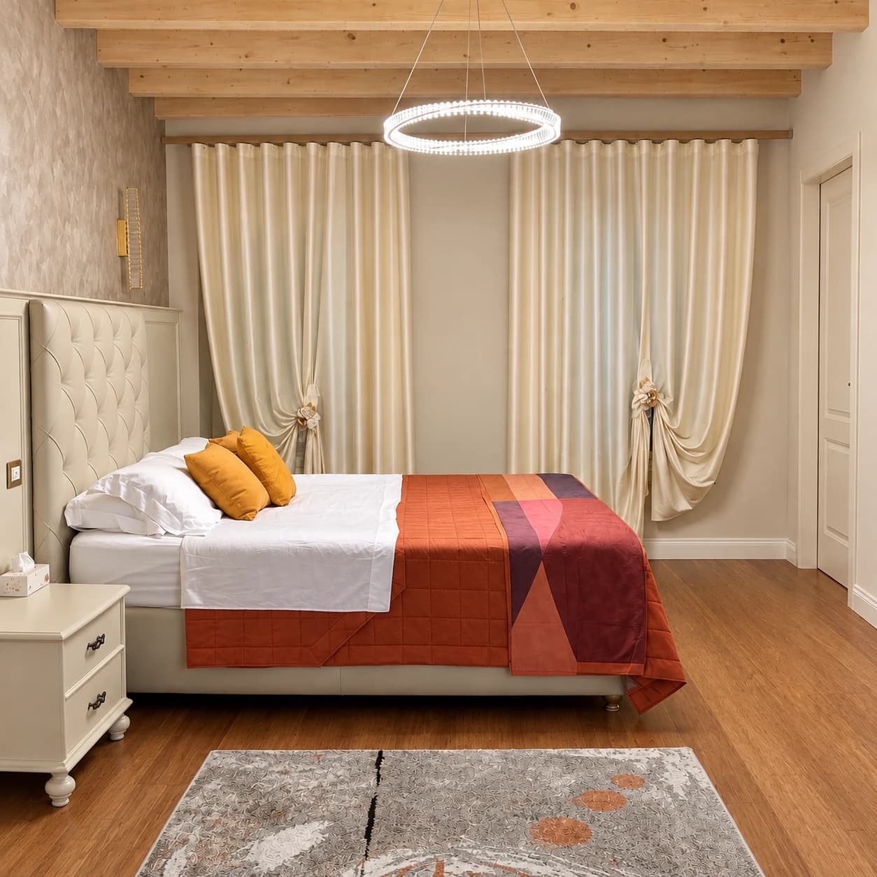 Camere travi chiare